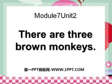 There are three brown monkeysPPTμ4